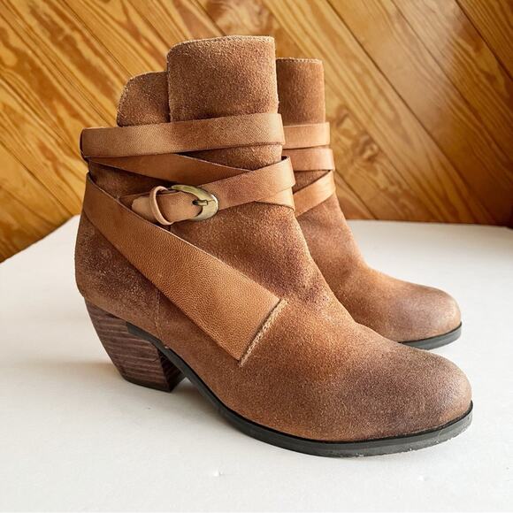 Antelope Anthropologie Gillie Wrap Booties Leather Brown - Picture 10 of 12